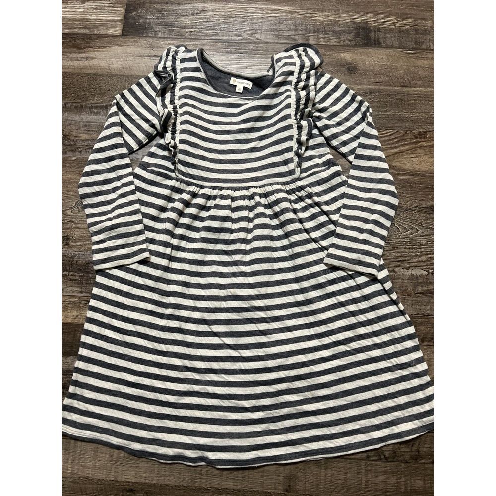 Tucker And Tate Dress Girls Size 8 Long Sleeve Gray Stripe